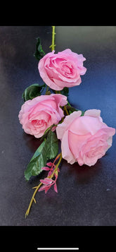 Fir trandafiri artificiali roz 80cm – flori decorative material textil